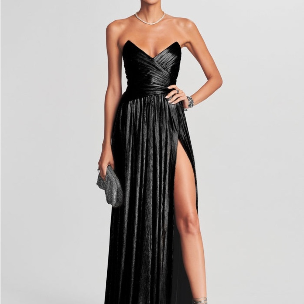 Retrofete Waldorf Black Strapless Maxi Dress - Size Small